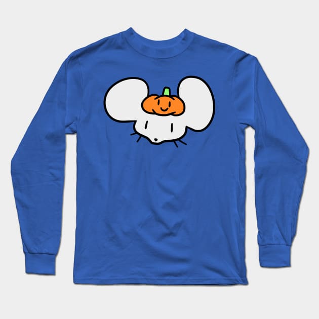 Pumpkin Mouse Face Long Sleeve T-Shirt by saradaboru